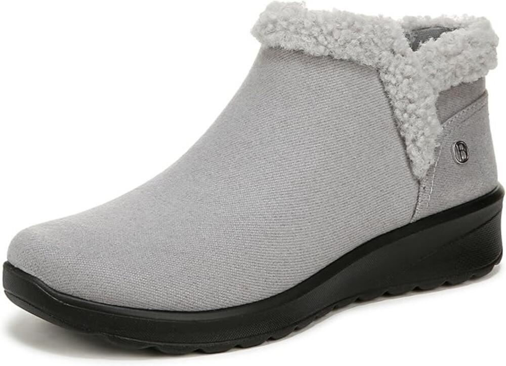 NEW BZEES by Life Stride Greeting Washable Cold Weather Ankle Boot Light Gray 8M